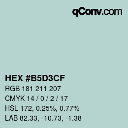 Color code: HEX #B5D3CF | qconv.com