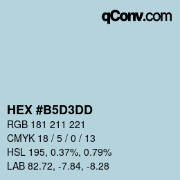 Color code: HEX #B5D3DD | qconv.com