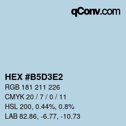 Color code: HEX #B5D3E2 | qconv.com
