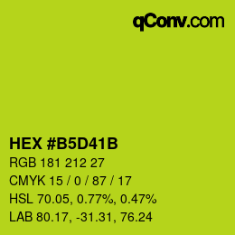 カラーコード: HEX #B5D41B | qconv.com