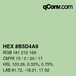 カラーコード: HEX #B5D4A9 | qconv.com