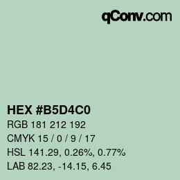 カラーコード: HEX #B5D4C0 | qconv.com