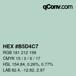 カラーコード: HEX #B5D4C7 | qconv.com