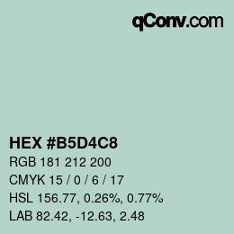 カラーコード: HEX #B5D4C8 | qconv.com
