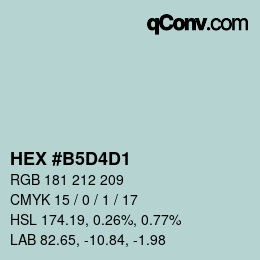 カラーコード: HEX #B5D4D1 | qconv.com