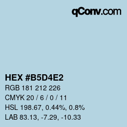 Color code: HEX #B5D4E2 | qconv.com