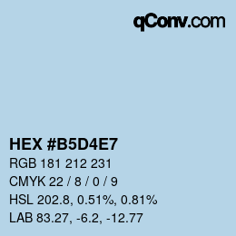 カラーコード: HEX #B5D4E7 | qconv.com