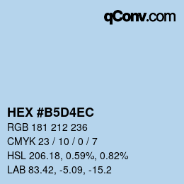 カラーコード: HEX #B5D4EC | qconv.com