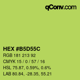 カラーコード: HEX #B5D55C | qconv.com