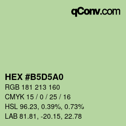 颜色代码: HEX #B5D5A0 | qconv.com