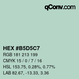 Color code: HEX #B5D5C7 | qconv.com