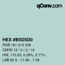 Color code: HEX #B5D5D0 | qconv.com
