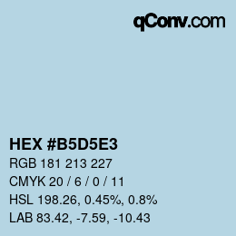 Color code: HEX #B5D5E3 | qconv.com