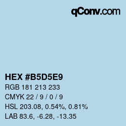 Color code: HEX #B5D5E9 | qconv.com