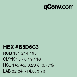 カラーコード: HEX #B5D6C3 | qconv.com