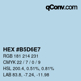 Color code: HEX #B5D6E7 | qconv.com