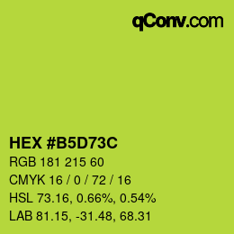 カラーコード: HEX #B5D73C | qconv.com