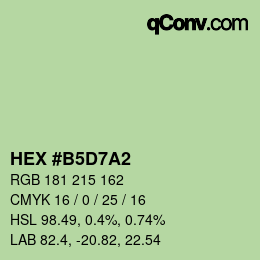颜色代码: HEX #B5D7A2 | qconv.com