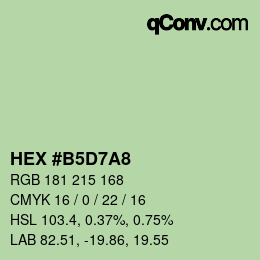颜色代码: HEX #B5D7A8 | qconv.com