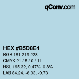 Color code: HEX #B5D8E4 | qconv.com