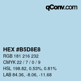 Code couleur: HEX #B5D8E8 | qconv.com