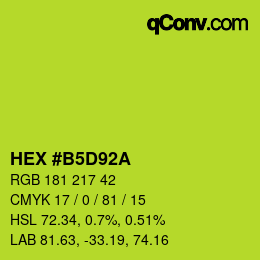 カラーコード: HEX #B5D92A | qconv.com