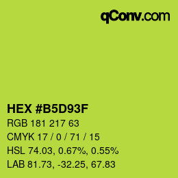 Color code: HEX #B5D93F | qconv.com