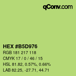 Color code: HEX #B5D976 | qconv.com
