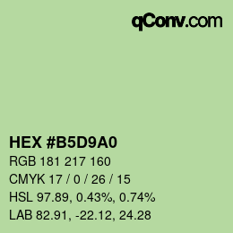 カラーコード: HEX #B5D9A0 | qconv.com