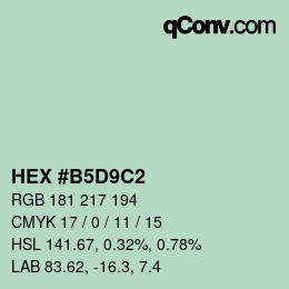 Color code: HEX #B5D9C2 | qconv.com