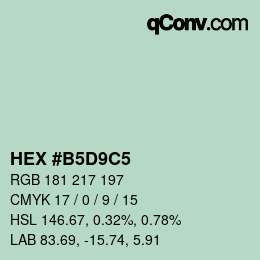 颜色代码: HEX #B5D9C5 | qconv.com