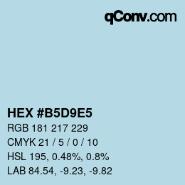 カラーコード: HEX #B5D9E5 | qconv.com