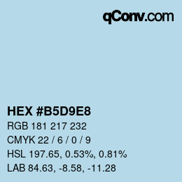 カラーコード: HEX #B5D9E8 | qconv.com
