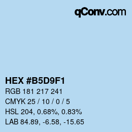 Color code: HEX #B5D9F1 | qconv.com