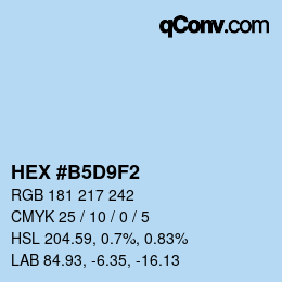 Color code: HEX #B5D9F2 | qconv.com