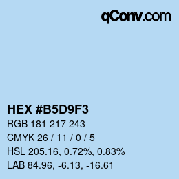 Color code: HEX #B5D9F3 | qconv.com