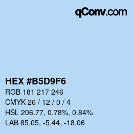 Color code: HEX #B5D9F6 | qconv.com