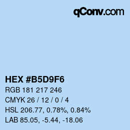 カラーコード: HEX #B5D9F6 | qconv.com