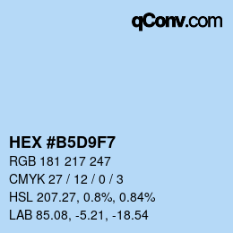 カラーコード: HEX #B5D9F7 | qconv.com