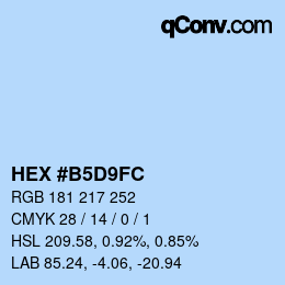Color code: HEX #B5D9FC | qconv.com