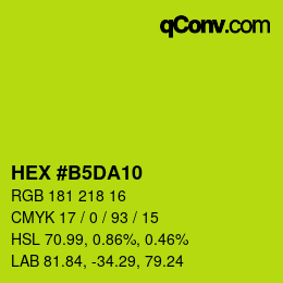 カラーコード: HEX #B5DA10 | qconv.com