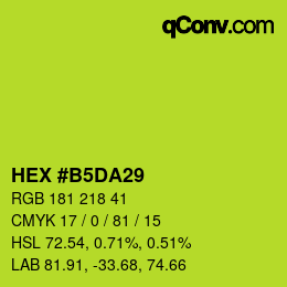 カラーコード: HEX #B5DA29 | qconv.com