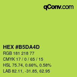 カラーコード: HEX #B5DA4D | qconv.com