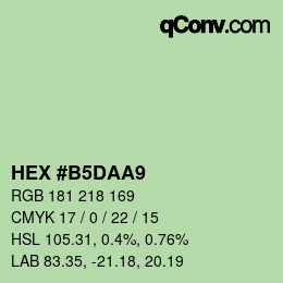 颜色代码: HEX #B5DAA9 | qconv.com