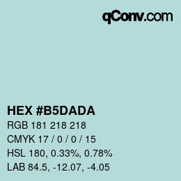 Color code: HEX #B5DADA | qconv.com
