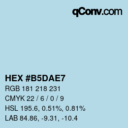 Color code: HEX #B5DAE7 | qconv.com