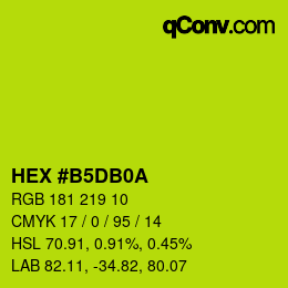 カラーコード: HEX #B5DB0A | qconv.com