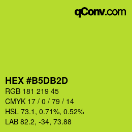 カラーコード: HEX #B5DB2D | qconv.com