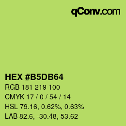 カラーコード: HEX #B5DB64 | qconv.com