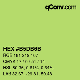 Color code: HEX #B5DB6B | qconv.com